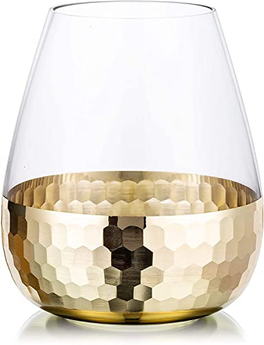 STmea Glasvase mit goldener Wabe Blumenvase Deko Tischdeko Hochzeit Einweihungsparty Geschenk (A1)
