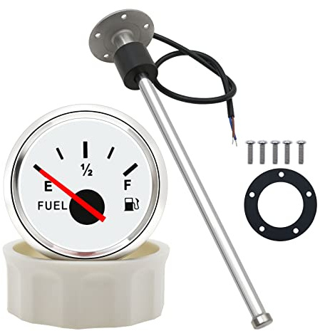 KAOLALI Sensor de Nivel de Combustible con Medidor de Combustible, Aforador para Tanque de Combustible, Sensores de Depósito con Marcador de Aceite, 375mm 0-190ohm para Caravanas Barcos Automóviles