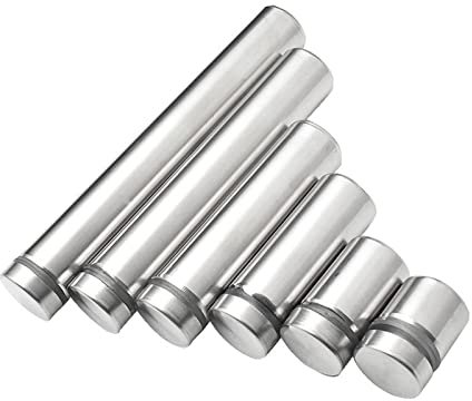 ZZSRJ 40 Stück Glasbefestigungen 12 mm Edelstahl Acryl Werbung Abstandshalter Pin Nägel Billboard Befestigungsschrauben Hardware (Color : Silver, Size : 12x100mm)
