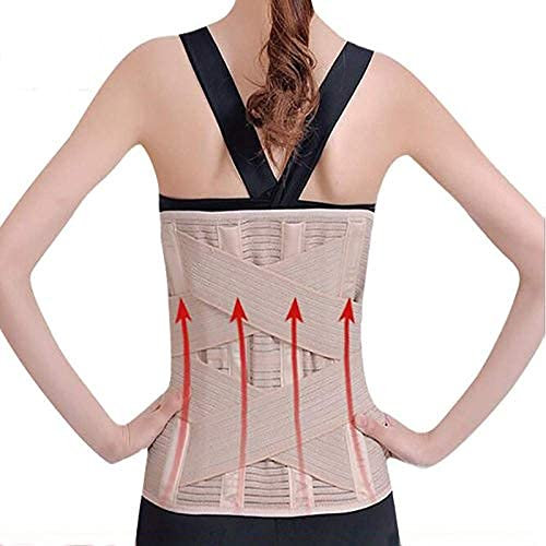 Haltungskorrektor Orthopädische Haltungskorrektor-Klammer Elastische verstellbare untere Rückenstütze Taillen-Trimmer-Gürtel Lendenwirbel-Stützgürtel-Rückenstütze (Color : Khaki, Size : M) (Khaki