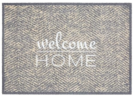 Rutschfeste Sauberlaufmatte innen - Welcome Home 50 x 70cm (Rechteckig) | Miabella Türmatte rutschfester Läufer Wohnraum Fußmatte extrem saugfähiger Küchenläufer waschbar bei 30°C Schmutzfangmatte