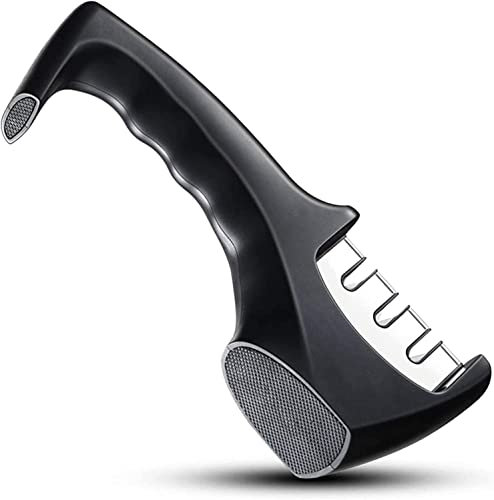 CAFFIA Kitchen Knife Sharpener with Non-Slip Base, 3-Stage Sharpening Tool Helps Restore and Repair Blades Edge, Easy and Safe to Use, Black