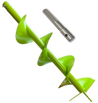 WERHE Erdbohrer für bohrmaschine mit SDS Max adapter ⌀200 mm, 80cm länge – Brunnenbohrer, Baumpflanzung, erdlochbohrer, Pfahlbohrer, Durchlässenbohrer – Präzise Bohrspitze und Hartmetallklingen