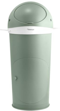 Kindsgut Papelera para pañales Ballena Pistacho Incl. lámina Tubular, a Prueba de olores Gracias a la Doble Tapa antiolores, fácil de Limpiar, Materiales respetuosos con el Medio Ambiente
