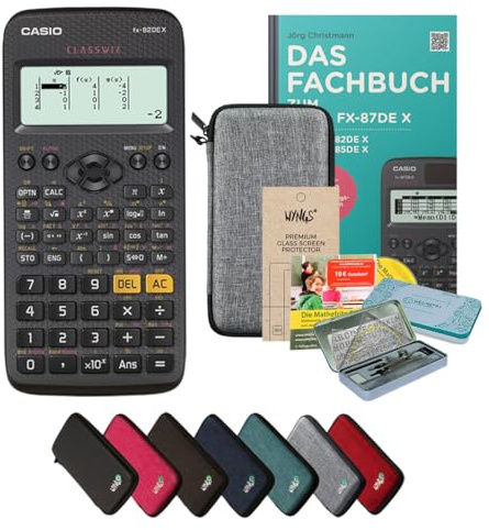 CALCUSO Streberpaket Hellgrau mit Taschenrechner Casio FX-82DE X