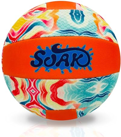 SOAK Soft Beach Volleyball - Glow at Night, Waterproof Indoor Outdoor Volleyball for Adults, Teens, and Volleyball Fans, Official Size 5