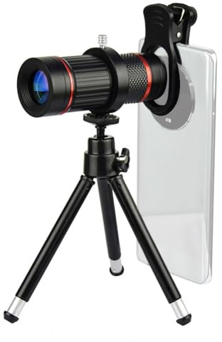 Andoer Kit de objetivos para smartphone macro 18x versión actualizada HD Kit objetivo cámara con teleobjetivo para teléfono móvil con mini trípode para la mayoría de los smartphones