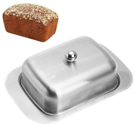 Soporte Para Mantequilla - Recipiente Hermético Para Mantequilla | Mantequillera Antideslizante Con Tapa | Bandeja Para Guardar Mantequilla De Acero Inoxidable | Recipiente Hermético Para Almacenamien