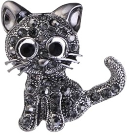 VALICLUD Diamantbrosche trachtenbrosche Kostümbrosche Modebrosche Schicke Brosche Glänzende Brosche Tierabzeichen Katze Katzenschmuck für Mädchen Tier Katzenbrosche