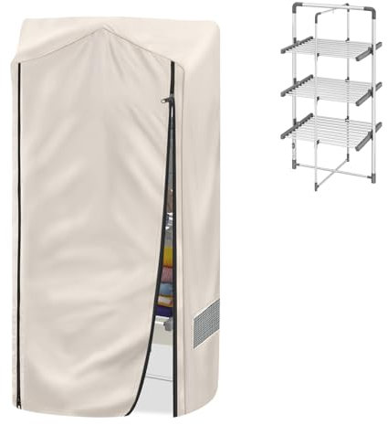 3 Tier Heated Tower Airer Cover, 500D Heated Clothes Airer Cover, Windproof UV-Resistant Oxford Fabric for Heated Clothes Dryer Reduce Drying Time (only cover) 75 * 73 * 137cm