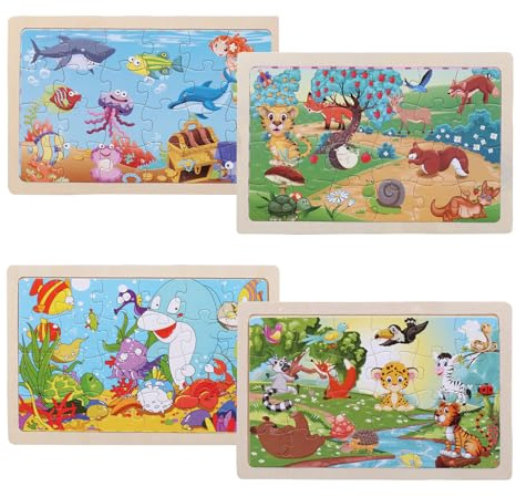 SZSMW 4 Kinderpuzzle Ab 2 Jahre - Holzpuzzle Kinder - Puzzle Ab 3 Kinder An Geburtstagen, Feiertagen, Thanksgiving, Ostern Oder Anderen Besonderen AnläSsen