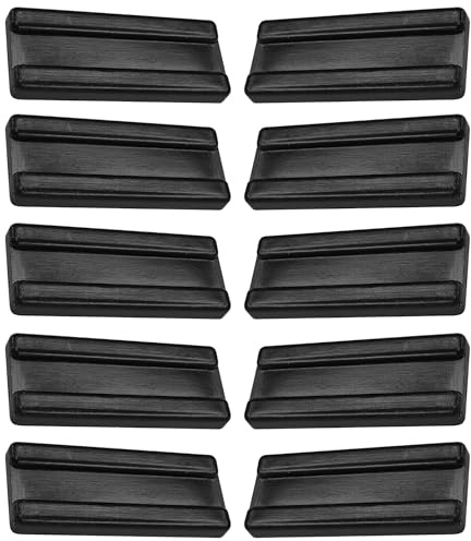 cyclingcolors 10x Möbelfüße Rechteckig Möbelgleiter Kunststoff Bodenabstandshalter 39x16mm Kunststoffgleiter, schwarz