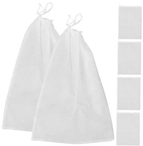DEARMAMY Dust Bag per Borsa per Stivali da Viaggio Non Tessuto Bianco, Organizer Pieghevole Design a Coulisse, Confezione da 6 Pezzi per Custodia per Stivali Donna