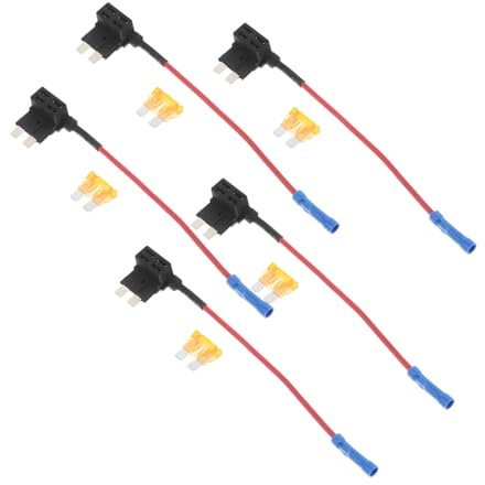 DRESSOOS 5stücke Sicherungsadapter Zum Hinzufügen Von Stromkreisen Kompatibel Standard-flachsicherung Atc-sicherung Für Auto Lkw Boot-elektrik Sicherungsverteilerblock Kupfermaterial