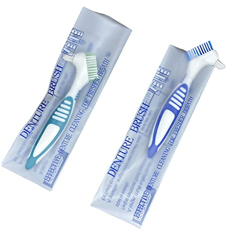 Cepillo de limpieza de prótesis dentales, herramienta limpiadora de dentaduras postizas con cerdas multicapa y mango ergonómico