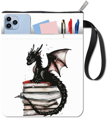 craspire Buchumschläge Mit Drachenmotiv Buchhülle Buchschutz Für Taschenbücher Waschbarer Buchumschlag Aus Stoff Mit Reißverschluss Und Zusätzlicher Hüllentasche Für Buchliebhaber Geschenke