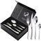 Set di posate da 24 pezzi, posate martellate, in acciaio inox, forchetta, cucchiaio, set di posate per 6 persone, posate moderne in argento, per casa/ristorante/feste