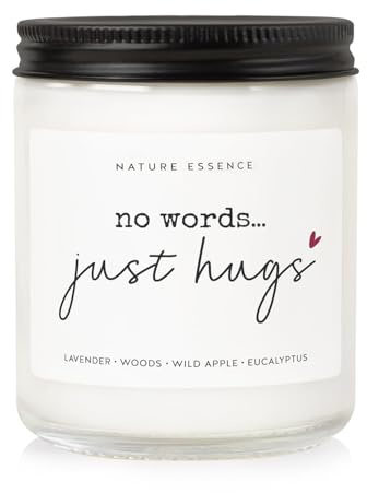 Thinking of You Gifts Sympathy Gift, No Words Just Hugs Sympathy Candle, Lavender Scented Memorial Candles, Condolence, Grief & Bereavement Gift for Women Men