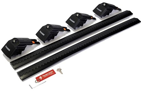 THUNDER CARRIER Aluminium Roof Bars for BMW X5 G05 G18 F95 (2018-Onwards) | Lockable Roof Rack Cross Bars for Flush Rails | 75kg Luggage Carrier | Pair (Black)