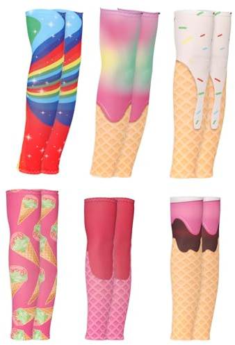 BOXOB 6 Pares Colorido Manguitos Brazo Helado, Protección Solar Refrescantes Manguitos de Compresión para Hombres y Mujeres Accesorios Deportivos para Béisbol Voleibol Fútbol