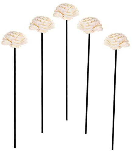 Varillas Difusoras de Aroma de Flores de Ratán Negras, 5 Piezas
