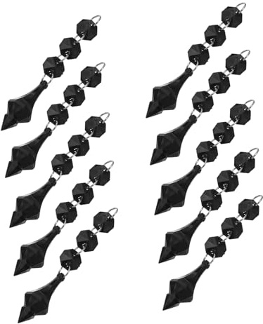 TOYANDONA 10 Pièces décoration de Lustre Pendentif en Gouttes d'attrape-Soleil en Suspendu Charme Lampe Attrape-Soleil Crystal Suncatcher Acrylique Noir