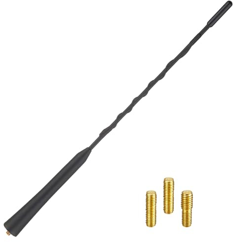 Antenne Voiture Puissante, Antenne Voiture 22.86 cm, Antennes Radio Voitures Universelle avec Filetage M4 M5 M6 pour Toyota, BMW, Mazda, Honda, Nissan (Noir)