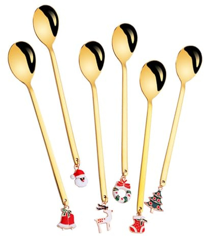 Cucchiaio da Dessert Natalizio Set in Acciaio Inossidabile per Alimenti