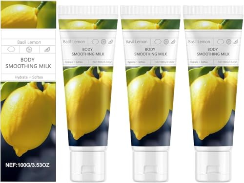 Beruhigende Zitronen-Körperlotion, aufhellende Zitronen-Hautstraffende Körperlotion, feuchtigkeitsspendend und pflegend für trockene Haut, leicht und nicht fettend, 100 g