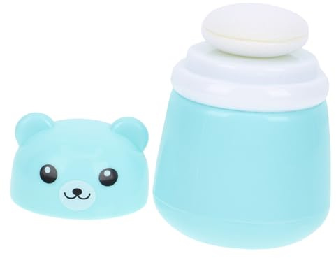 Gogogmee Babypuderquaste aus Pp mit Schwamm Kompakte Puderdose für Unterwegs und Zuhause Blau Bruchsicher Puderbehälter für Loses Puder und Kosmetik