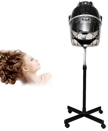 PPLDABNK Bonnet De Séchage Portable 950 W, Style Salon, Usage Domestique, Avec Chaleur Thermostatique Constante Et Minuterie De 0 À 60 Min Pour La Coiffure, Noir,White