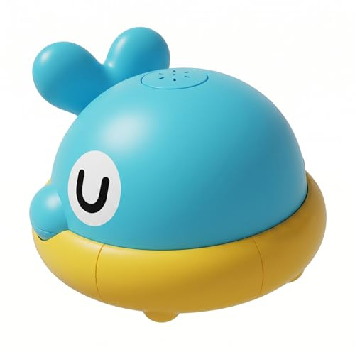 Fontaine de baignoire, jouet de bain baleine mignon avec lumières douces, jouets bain pour bébé à pulvérisation automatique, jouets piscine rechargeables pour bébé, bleu