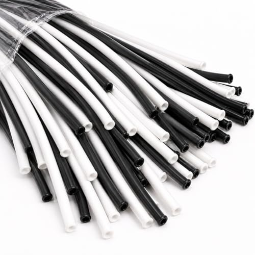 Pack of 20 White and Black Long Plain Combo Balloons Professional 260Q Latex Modelling Kit for Twisting, Animal Sculpting, Elegant Birthday Party Decorations, Premium Artist Supplies Set