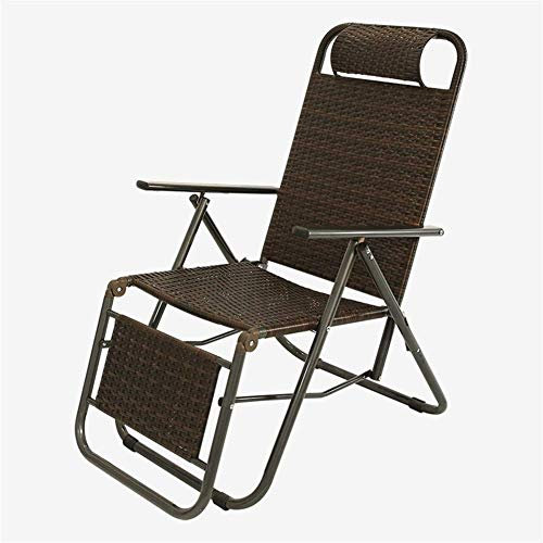 Gartenstühle Liegen Rotbraun Korbstühle Rattan Liege Klappstuhl In wetterfesten Liegestühlen für Patio oder Strand, Balkon, Park oder Campingplatz