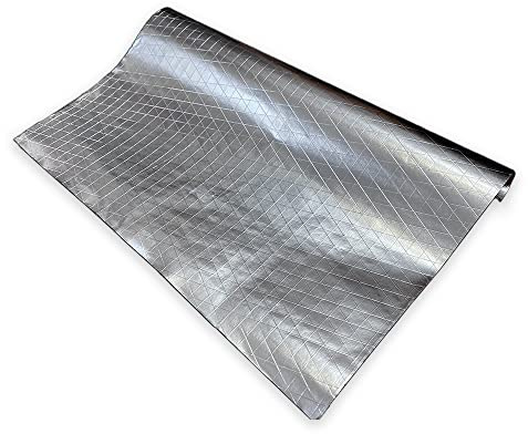 Radiator Heat Reflector Foil Insulation Roll 5M X 50CM - 24 x Self-Adhesive Double Sided Sticky Pads Energy Saving Radiator Cover Insulation Foil Film , Silver Foil (1 Roll)