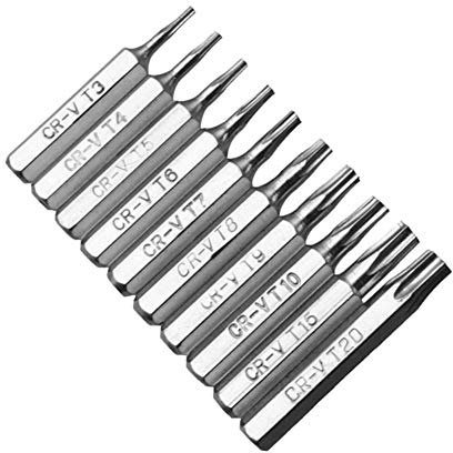 Tragbarer Mehrzweck-Schraubendreher 10pcs CR-V Torx Bits Set Schraubendreher Bohrer Hex Torx Reparatur Handy-Bit T3 T4 T5 T6 T7 T8 T9 T10 T15 T20