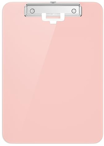 Hnogri Plast Urklipp, Rosa A4 Brevstorlek för Sjuksköterskor, Studenter, Kontor och Kvinnor - Med Pennhållare och Lågprofilklämma, 30 x 23 cm