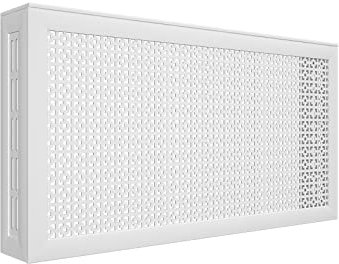 HEXIM Heizkörperverkleidung MDF & HDF - Dekorative Heizkörperabdeckungen in unterschiedlichen Größen & Muster - Heizkörperverkleidung Zum Hängen (Komplett Set Damasco Weiß - 120x60cm)
