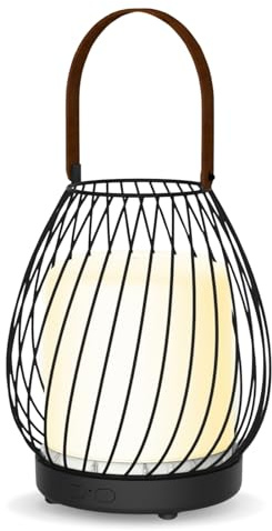 Zen’arôme Ultraschall Wireless Milano Diffusor, integrierter wiederaufladbarer Batterie Autonomie 8 Uhr, Schwarz