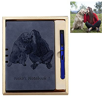 Zopmopae Personalisiertes Notizbuch aus Leder mit Ihrem eigenen Foto und Text für Mama, Frauen, Männer | A5/A6 Größe Tagebuch Tagebuch Ledergebundenes Notizbuch mit Stift für Arbeit, Reisen, College