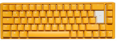 Ducky One 3 Yellow - Mechanische Gaming Tastatur Deutsches Layout im SF-Format (65% Keyboard) mit Cherry MX Silent Red Switches, Hot-Swap-fähig und RGB-Beleuchtung
