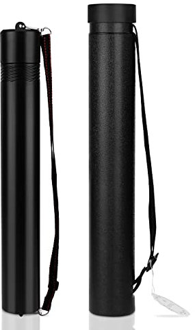 DEWEL Teleskop Posterrolle A0,Transporter zubehör,Transportrolle Zeichenrolle,50–87.5cm,Köcher für Bilder Poster und Flipchart Papier,Länge und Tragegurt verstellbar Kunststoff Zeichnungen (2 Stück)