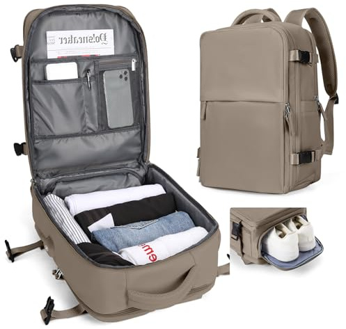 SZLX Ryanair Handgepäck Rucksack Reiserucksack Handgepäck Flugzeug für Damen Herren, Laptop Rucksack 14 Zoll Wasserdicht Handgepäcktasche Flugzeug Rucksack Untersitz Kofferrucksack mit Schuhfach