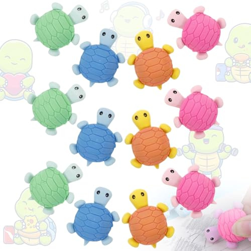 Xinlon 24 Stück Lustige Schildkröten Radiergummis Zufällige Farbe | Radiergummi set, Bunte Tier-radierer, Radiergummi Kinder Mitgebsel Tiere für Geschenk, Schule, Zuhause Und Im Büro