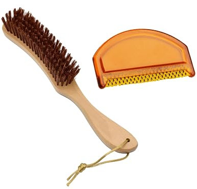 Vokowin 2pcs Clothes Brush, Lint Brush and Cashmere Comb for Suits, Cashmere, Wool, Velvet, Suede, Hat for Fabrics to Easily Remove Fluff, Fuzz, Dust, Lint, and Pet Hair to your Garments (K270-2)
