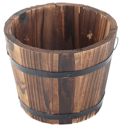 Verdant Touch Maceta de madera maciza, multifuncional para uso en interiores y exteriores, 3 tamaños