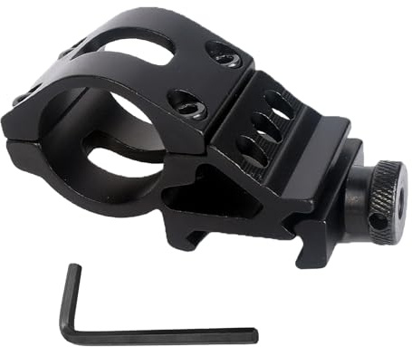YSDYY 1Stück schwarzer Rohrschellenhalter mit 1Stück Sechskantschlüssel, Mini-Metallhalterung, Taschenlampenhalterung, Rohrhalterung, Zielpunkthalterungszubehör