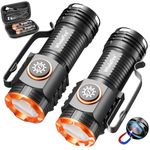 WholeFire Mini LED-ficklampa extremt ljus USB-uppladdningsbar ficklampa LED 1000 lumen vattentät med 3 lägen mini handhållen liten ficklampa för camping, utomhus, vandring, nödsituation