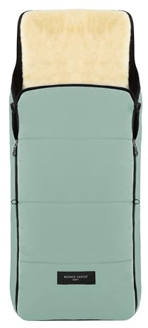 WERNER CHRIST Saco térmico para cochecito de bebé Cortina, saco térmico de invierno (niños de 6 a 36 meses), con forro de piel de cordero extraíble, piel médica, en color verde