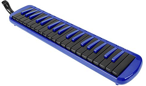 37-Tasten-Melodica, Tragbare Melodica-Tastatur mit Taschenblasrohr für Anfänger-Übungstasche F37s (BLUE)
